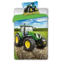 MCU Grøn traktor Sengetøj 140x200 cm - 100 procent bomuld