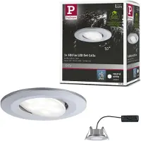 Paulmann innfelt spot Calla krom, av/på, svingbar, 4 000 K, 9 cm