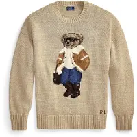 Ralph Lauren for woman. 211B23917001 Beige Winter Polo Bear Sweater (M), Casual, Cotton