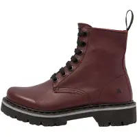 Art unisex. 111661267003_008 Burgundy leather ankle boots (36), Flat, 1 to 3 cm, Laces, Casual