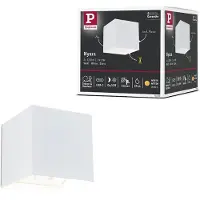Paulmann Nyara utendørs LED-vegglampe med batteri, hvit, 10 cm, sensor, IP44
