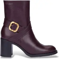 Wonders for woman. I-9222 Burgundy Alice Leather Ankle Boots (41), 3 to 5 cm, Zip, Casual, Maroon