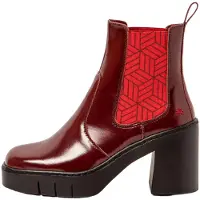Art for woman. 119831167003_008 Berna 1983 burgundy Leather Ankle Boots (39), Red, 8 to 10 cm, None, Casual, Party