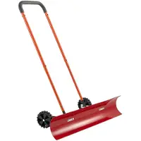 Vevor snøskuffer med hjul, 96 cm snøplogskuffe med hjul, toveis vinklet blad og 90° justerbart håndtak, slitesterke vinterskuffer i plast, bærbart snøryddingsverktøy for innkjørsel