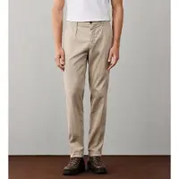 Hackett London for man. HM2100170 Beige Sateen Sloane Pants (32/34), Casual, Cotton