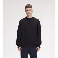 Fred perry for man. M3622 Black reflective Laurel Wreath sweatshirt (S), Casual, Cotton