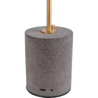 Näve LED-bordlampe Seta, batteri, sement, svart skjerm