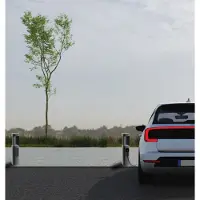 Zambelis LED-gatelampe E354, grafittfarget, 2 stikkontakter, høyde 50 cm