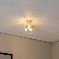 Helam Stars taklampe, sandfarget, metall, Ø 21 cm