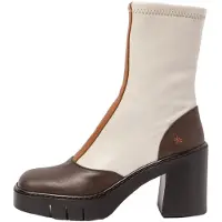Art for woman. 1197311X8003_0MU Leather ankle boots 1973 white (36), Beige, 8 to 10 cm, Zip, Casual
