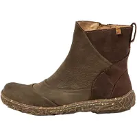 El naturalista for woman. 2545011DB005_5DB Leather ankle boots N5450 green (36), Flat, Zip, Casual