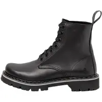 Art for man. 111661201003_001 Black leather ankle boots (40), Flat, 1 to 3 cm, Laces, Casual
