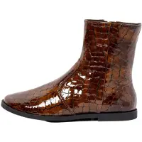 Art for woman. 121241223003_023 Brown Siena Leather Ankle Boots 2124 Horasan (38), Flat, Zip, Casual, Classic