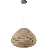 LINDBY hengelampe Autumn, taupe, Ø 40 cm, lin, dråpeformet