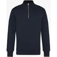 Fred perry for man. M3574 Navy blue half-zip sweatshirt (M), Black, Casual, Cotton