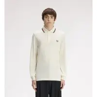 Fred perry for man. M3636 Beige long-sleeve Twin Tipped Polo (M), Casual, Cotton, Long sleeve