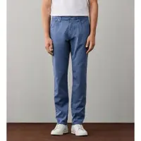 Hackett London for man. HM2100167 Blue Sateen 5-Pocket Pants (34/32), Casual, Cotton