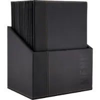 Securit MC-BOX-TRA4-BL, A4, Metall, PU lær, Svart, Matt, Lakk, Plastikk, Avrundede hjørner