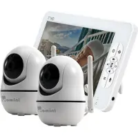 Momini DreamWatcher Baby Monitor with 7" HD Screen and 2 Cameras White