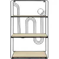 Home Styling Collection vegghengt skap 35 x 12 x 55 cm, 3 hyller, metall