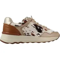 Carmela for woman. 16436001-BEIGE Light brown leather sneakers 164360 (37), 3 to 5 cm, Laces, Casual
