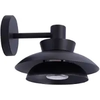 LUCANDE utendørs vegglampe Thais, svart, metall, Ø 25 cm