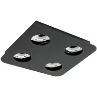 LINDBY taklampe Jyla, matt svart, 25 x 25 cm, 4 lyskilder