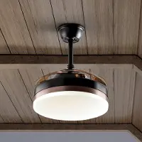 Schuller Valencia LED-takvifte Vento svart/bronse/røykfarget Ø 90 cm stillegående