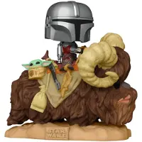 Funko POP! POP Deluxe 2 samlefigur 52373 Star Wars Mando på Bantha med Child i bag
