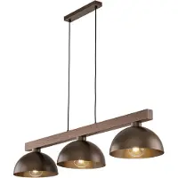 TK Lighting Hengelampe Oslo, brun, 3 lyskilder, 118 cm lang, E27