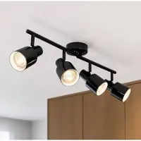 LINDBY downlight Ovelia, svart, 80 cm, 4 lyskilder, E27