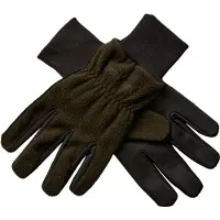 Deerhunter Fleece Gloves w. Leather Art Green S