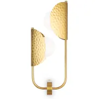 Maytoni Tropic vegglampe, høyre, messing, 2 lyskilder, metall