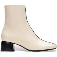 Hispanitas for woman. BHI265165 White leather Warsaw ankle boots (39), 1 to 3 cm, Zip, Casual