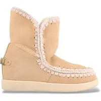 Mou for woman. MU.FW771001A Beige suede ankle boots New Inner Wedge (35), Leather, 3 to 5 cm, None, Casual