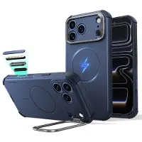 ESR Cyber ​​Tough Kickstand MagSafe-etui til iPhone 18 Pro Max / 17 Pro Max – marineblå