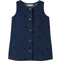 Name it Kjole - NmfClara - Dark Blue Denim - - 7 år (122) - Kjole