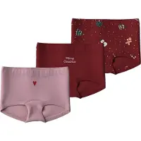 Name it Hipsters - 3-pack - NmfVismas - Rød Dahlia/w/Rosa Nektar - - 4 år (104) - Hipsters