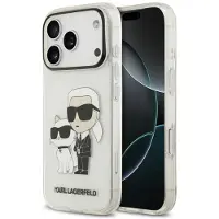 Karl Lagerfeld IML NFT Glitter Karl&Choupette-etui til iPhone 18 Pro / 17 Pro – gjennomsiktig