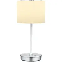 HELL LED-bordlampe Abby, aluminiumsfarget, høyde 34 cm, metall/glass