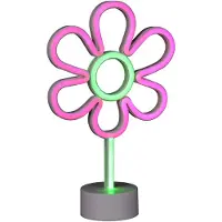 Reality LED-bordlampe «Rose», hvit, plast, med stikkontakt eller batteri