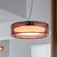 Marset LED-hengelampe Ringo, Ø 70 cm, rosé, TRIAC plast