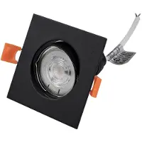 PRIOS innfellingslampe Fibur, svart, 9 cm, GU10