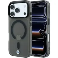 BMW Sign frostet IML- og MetalL-logo MagSafe-etui til iPhone 17 Pro Max / 18 Pro Max – svart
