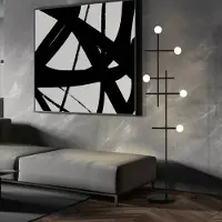 BOPP LED-gulvlampe Cross, svart, aluminium, dimbar