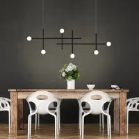 BOPP LED-hengelampe Cross, svart, aluminium, 6 lyskilder