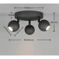 Reality Taklampe Enaro, antrasitt, metall, GU10 Mini