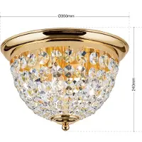 Orion Taklampe Plafond, gull/transparent, Ø 35 cm