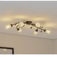 ONLI Taklampe Liliana, 6 lyskilder, svart, rødgull, metall