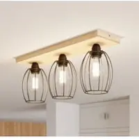 Britop Taklampe Beevly, tre og metall, 3 lyskilder